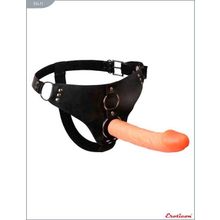 Eroticon Женский телесный страпон Domina - 19,7 см. (телесный с черным)