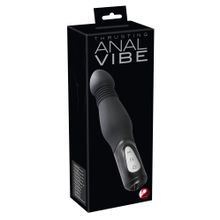 Чёрный анальный вибратор Thrusting Anal Vibe - 23,5 см. Черный