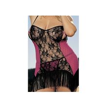 Сетевая сорочка с открытой спинкой