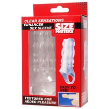 Насадка на пенис с кольцом для мошонки Clear Sensations Enhancer Sex Sleeve - 11,5 см.