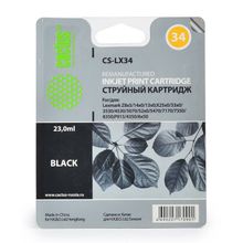 Картридж струйный Cactus CS-LX34 черный для Lexmark Z8x5 14x0 13x0  X25x0 33x0 3530 4530 5070 52x0 5