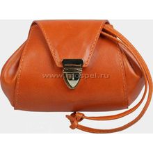 Alexander TS Кожаная косметичка оранжевая