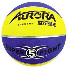 Мяч баскетбольный AURORA Super Fight, размер 5, материал-резина, желто-синий
