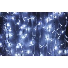 "Занавес" светодиодный уличный 3x3м.,1100!!! ламп LED, 8 режимов, белый провод, свет свечения Белый (арт. С-1964)