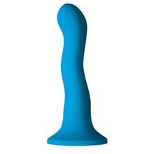 NS Novelties Голубой изогнутый фаллоимитатор Colours Wave 6  Dildo - 19 см. (голубой)