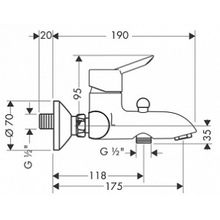 Смеситель Hansgrohe Focus S 31742000 для ванны с душем