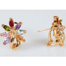 Серьги с mix фианитом "7 камней"