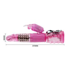 Розовый вибратор-ротатор Rabbit - 26 см. Розовый
