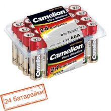 Батарейка AAA CAMELION Plus Alkaline LR03-PB24, щелочная, 24шт, пластиковый бокс
