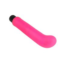 Ярко-розовый вибромассажер с загнутым кончиком XL G-Spot Softees - 16,2 см.