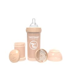 Антиколиковая бутылочка Twistshake Pastel для кормления 260 мл. Бежевая