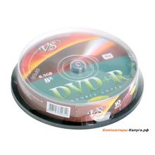 Диски DVD+R 8.5Gb VS 8х  10шт  Cake Box  Double layer printable