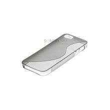 Силиконовая накладка с волной для iPhone 5, прозрачно-черная 00020723