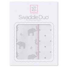 SwaddleDesigns Pastel Elephant and Chickies 2 шт. пастельно-розовые