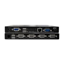 Переключатель rextron ip kvm 4 порта d-sub(15-pin) + ps 2 или usb, lan 10 100, rs232, 2 usb filetransfer, экранное osd-меню, 4 кабеля 1,8м (fips-04c)