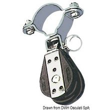 Osculati Ball-bearing block 1pulley w swivel head 6x22, 55.037.06