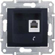 Розетка телефонная 1xRJ11 SEDNA, графит |  код. SDN4101170 |  Schneider Electric