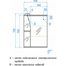 Зеркало-шкаф Style Line Эко Стандарт Виола 50 С белый