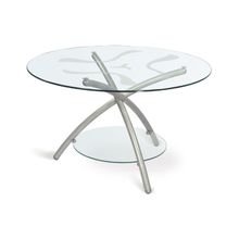 Мебелик Стол журнальный Дуэт 3 металлик прозрачный