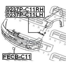 Кронштейн Бампера | Перед Прав | Nissan Tiida Jpn Make C11 2005.08-2012.06 [Gl] Febest арт. 0237PC11RH