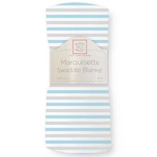 SwaddleDesigns Маркизет Simple Stripes Pstl голубая