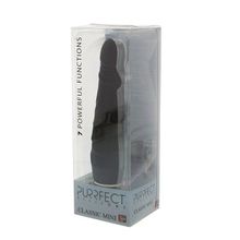 Dream Toys Чёрный вибратор-реалистик с зауженным кончиком PURRFECT SILICONE CLASSIC MINI - 14 см. (черный)