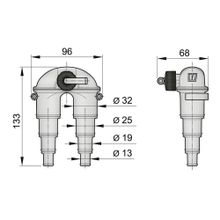 Vetus Антисифон со шлангом Vetus AIRVENTH 162 X 98 X 50 мм под шланг 13 - 32 мм