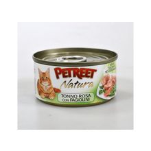 PETREET Tonno Rosa con Fagiolini (Петрит) консервы для кошек Кусочки розового тунца с зеленой фасолью