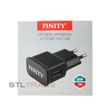 Сетевое зарядное устройство с USB Finity Zeon 2A, черное