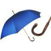 Pasotti - Зонт мужской трость классический синий, ручка под дерево
