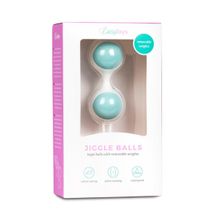 Бело-голубые вагинальные шарики Jiggle Balls (белый с голубым)