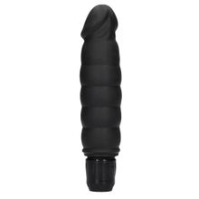 Shots Media BV Черный вибромассажер Ribbed Multispeed Vibrator - 17 см. (черный)