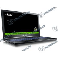 Ноутбук MSI "WS63 7RK-429RU" (Core i7 7700HQ-2.80ГГц, 32ГБ, 128+1000ГБ, NVQP3000, LAN, WiFi, BT, WebCam, 15.6" 1920x1080, W10 Pro), черный [139118]