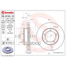 Диск Тормозной Uv Coated | Перед | Toyota Land Cruiser 100 (_j1_) 4.2 Td (Hdj100_) 01.1998 - 08.2007 <=> Toyota Land Cruiser 100 (_j1_) 4.7 (Uzj100) 02.2002 - 08.2007 Brembo арт. 09914311