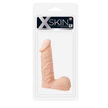 Dream Toys Телесный фаллоимитатор с пышной мошонкой XSKIN 6 PVC DONG - 15 см. (телесный)