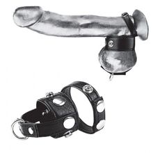 BlueLine Утяжка для мошонки и пениса Cock Ring With 1  Ball Stretcher And Optional Weight Ring