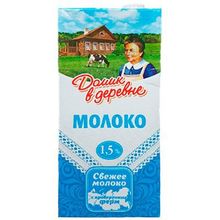 Молоко Домик в деревне 1,5%, 950г (12шт)