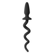 Черная анальная пробка с хвостом-спиралью Oinkz Черный