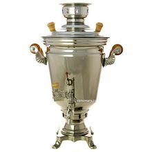 Электрический самовар 4 литра никелированный "Конус" с автоматическим отключением при закипании воды, арт. 144542к