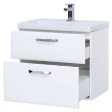 Тумба подвесная Sanstar Cristal 60 2 ящ, белая (ум-к Фостер 60)
