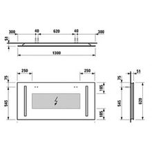 Зеркало Laufen Palace 4.4727.6.996.144.1 130x62 с вертикальной подсветкой