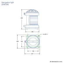 DHR Круговой огонь маневровый DHR DHR70N 70.16.10.00 24 115 230 В 40 60 65 Вт белый для судов более 50 м