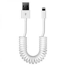 Кабель USB 2.0 Am=>Apple 8 pin Lightning, 1 м, витой, белый, SmartBuy (iK-512sp white)