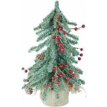 Crystal Trees Ель настольная Чиби, с ягодами и шишками 30 см. ПВХ. арт.