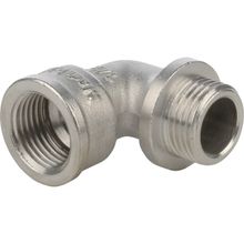 Угольник с упором Stout 1 4 никелированный с внутренне-наружной резьбой