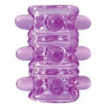 Bior toys Открытая фиолетовая насадка на пенис Crystal Sleeve - 5,5 см.