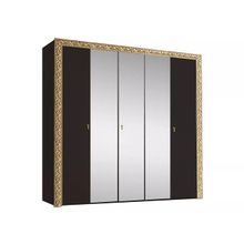 Ярцево Шкаф 5-х дв. с зеркалами Тиффани Премиум ТФШ 1 5(П) черное золото ID - 313109