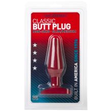 Doc Johnson Шероховатая анальная пробка Butt Plugs No Skid Slim Medium Red - 13,9 см.