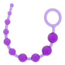 Фиолетовая анальная цепочка PLEASURE BEADS ANAL ROD - 32 см. Фиолетовый