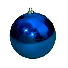 Новогодний шар глянцевый, диаметр 200 мм (синий)